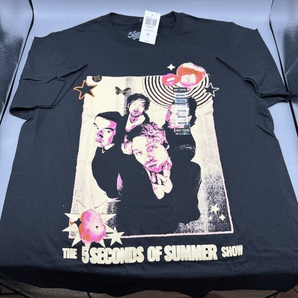 5 Seconds Of Summer Show Band Photo T-Shirt MEDIUM New - Picture 1 of 5